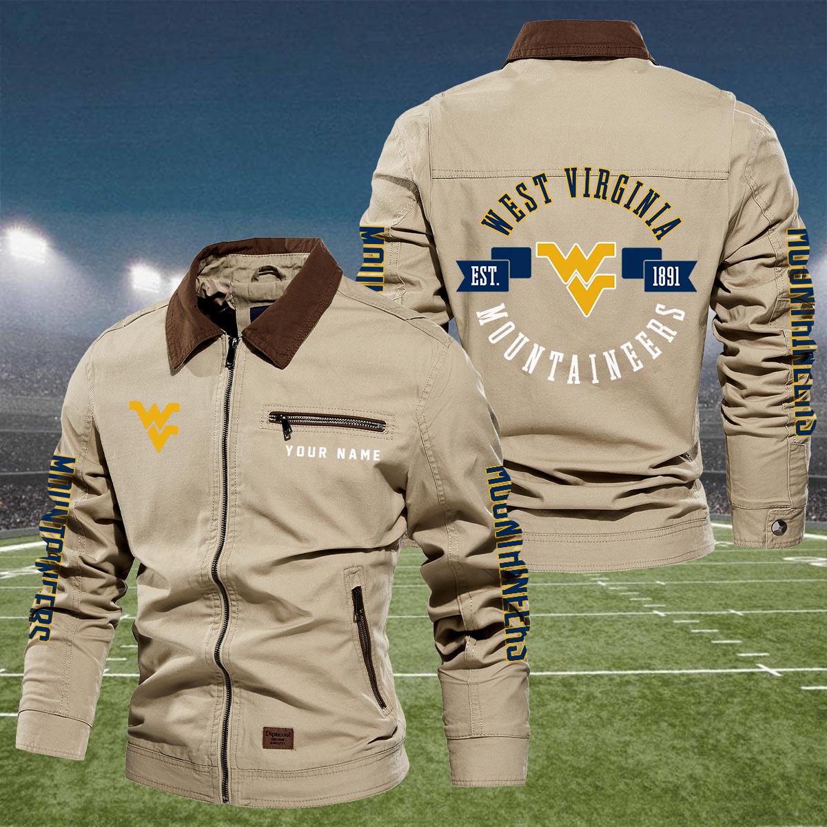 Sportswearmerch West Virginia Mountaineers NCAA Lapel Jacket For Fan