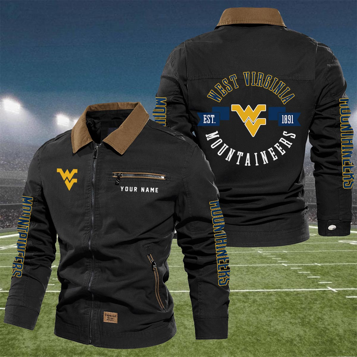 Sportswearmerch West Virginia Mountaineers NCAA Lapel Jacket For Fan