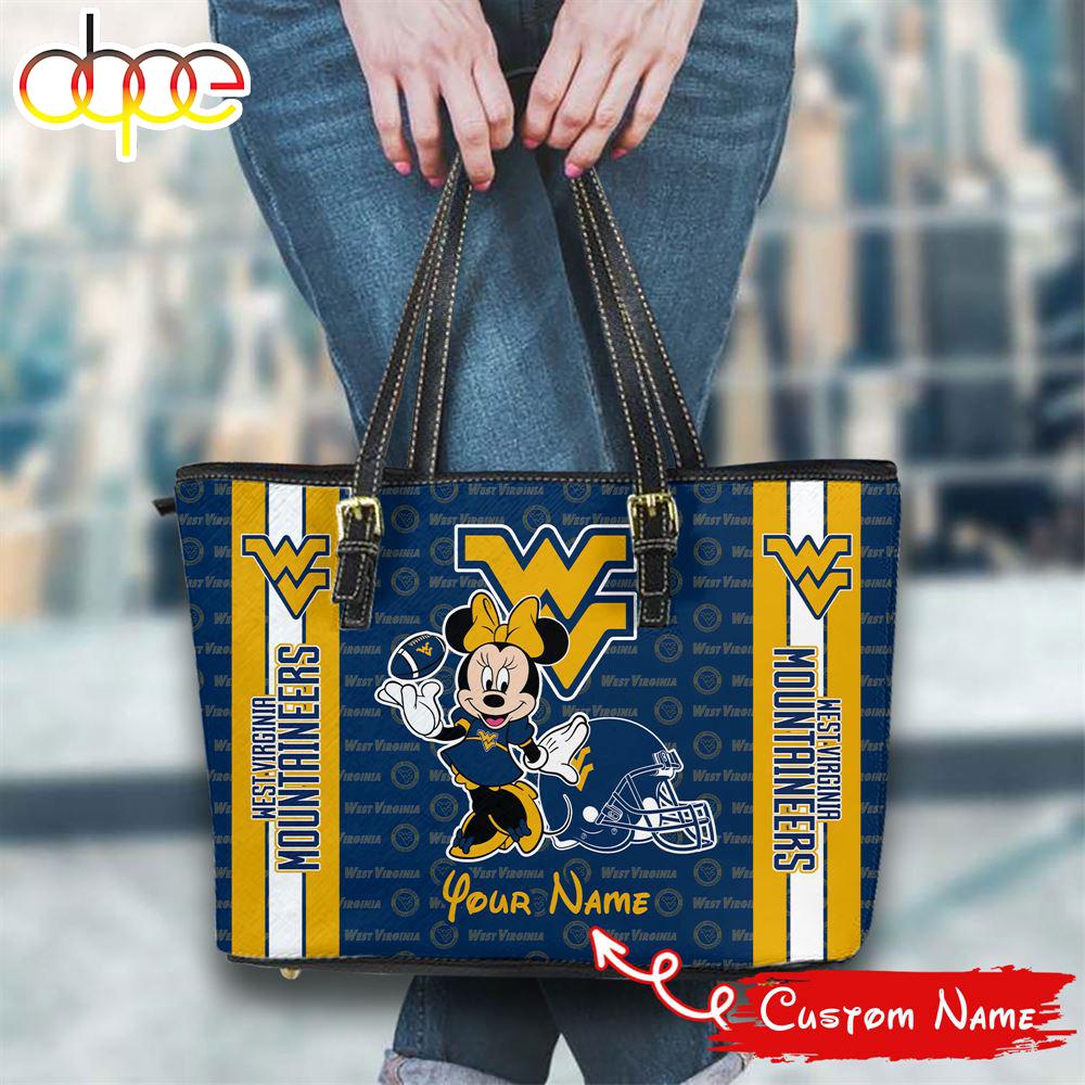 Sportswearmerch West Virginia Mountaineers NCAA Minnie Women Leather Tote Bag For Fan