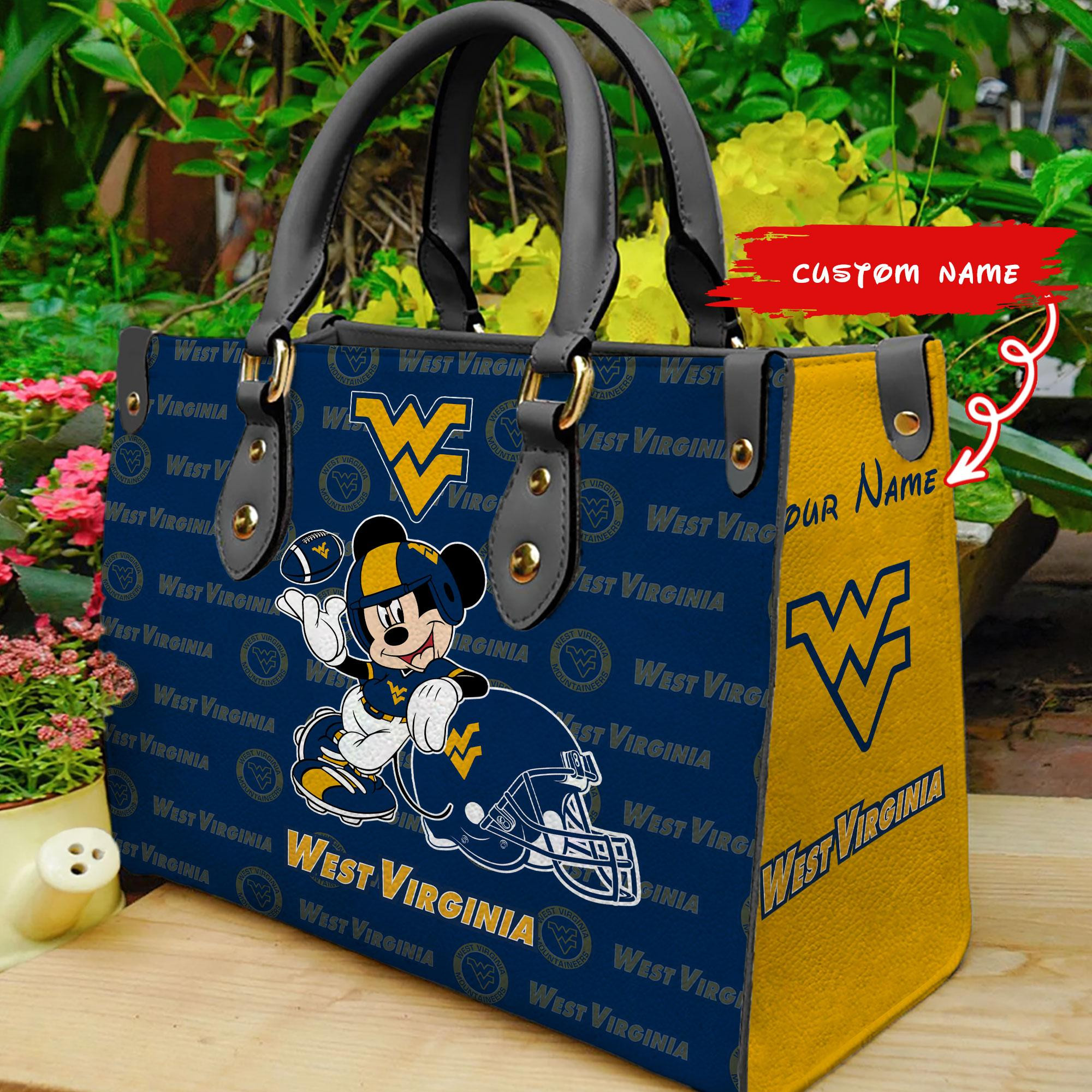 Sportswearmerch West Virginia Mountaineers NCAA x Mickey Women Leather Handbag For Fan