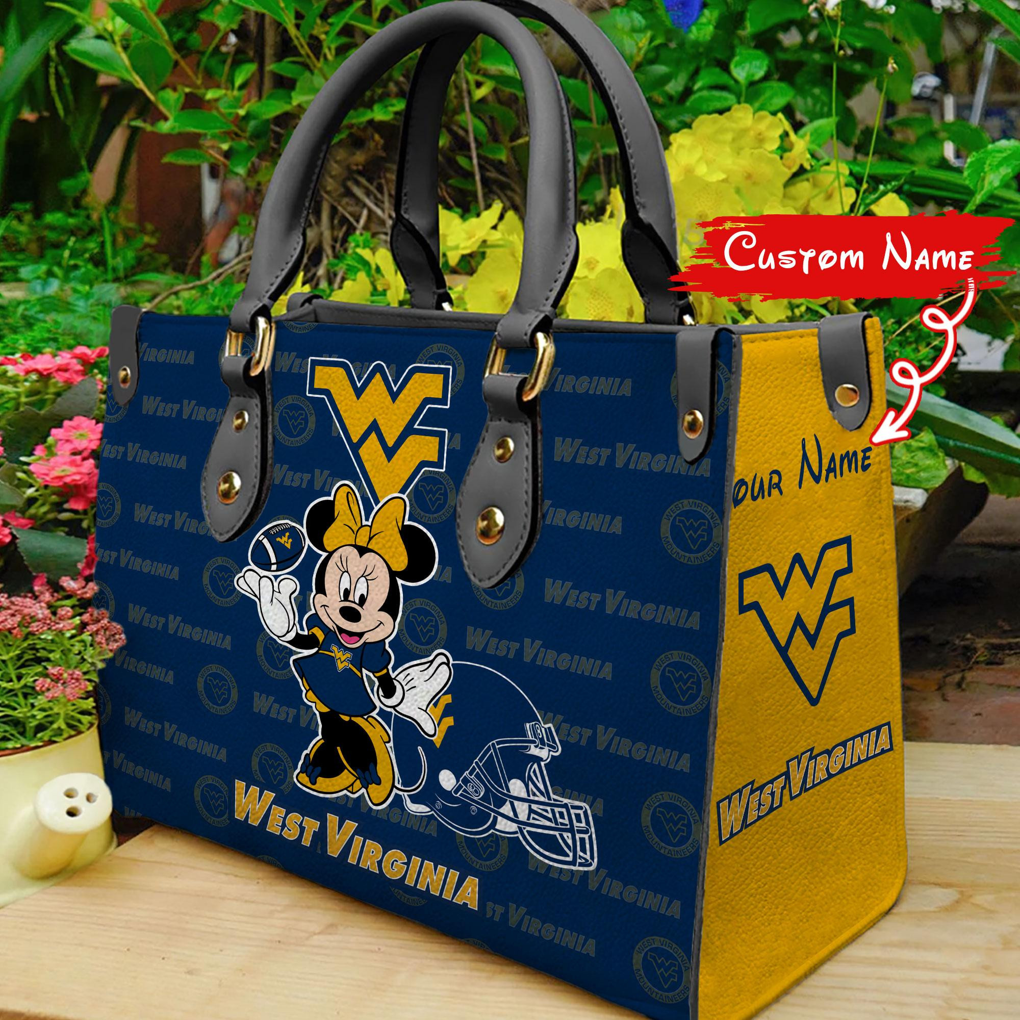Sportswearmerch West Virginia Mountaineers NCAA x Minnie Women Leather Handbag For Fan