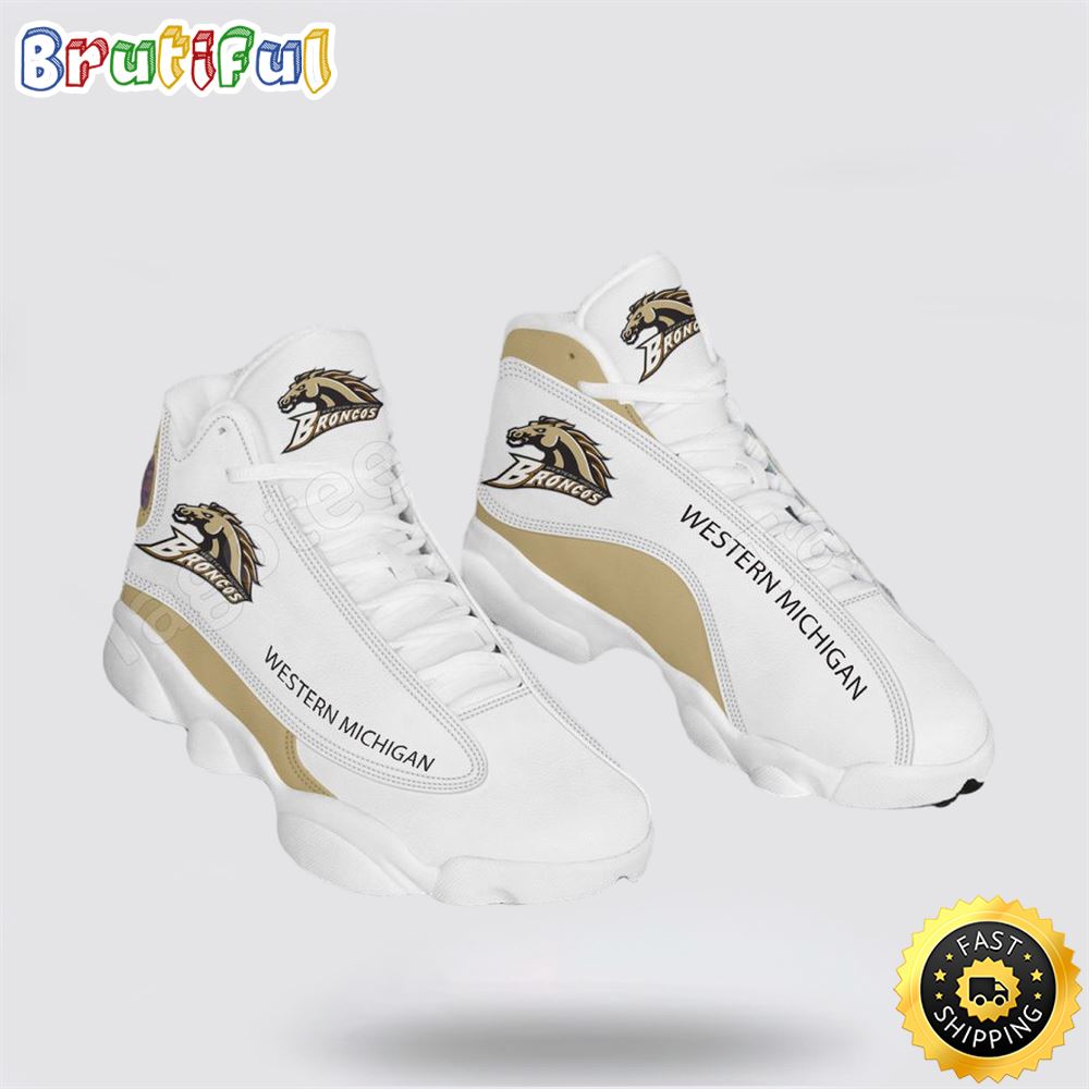 Sportswearmerch Western Michigan Broncos NCAA AJ13 Sneakers Shoes For Men And Women