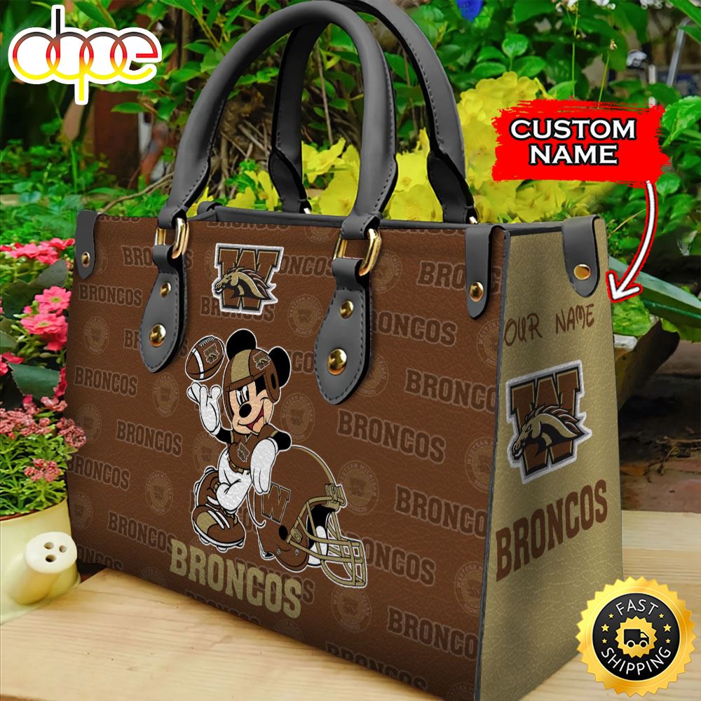 Sportswearmerch Western Michigan Broncos NCAA Mickey Leather Bag For Fan