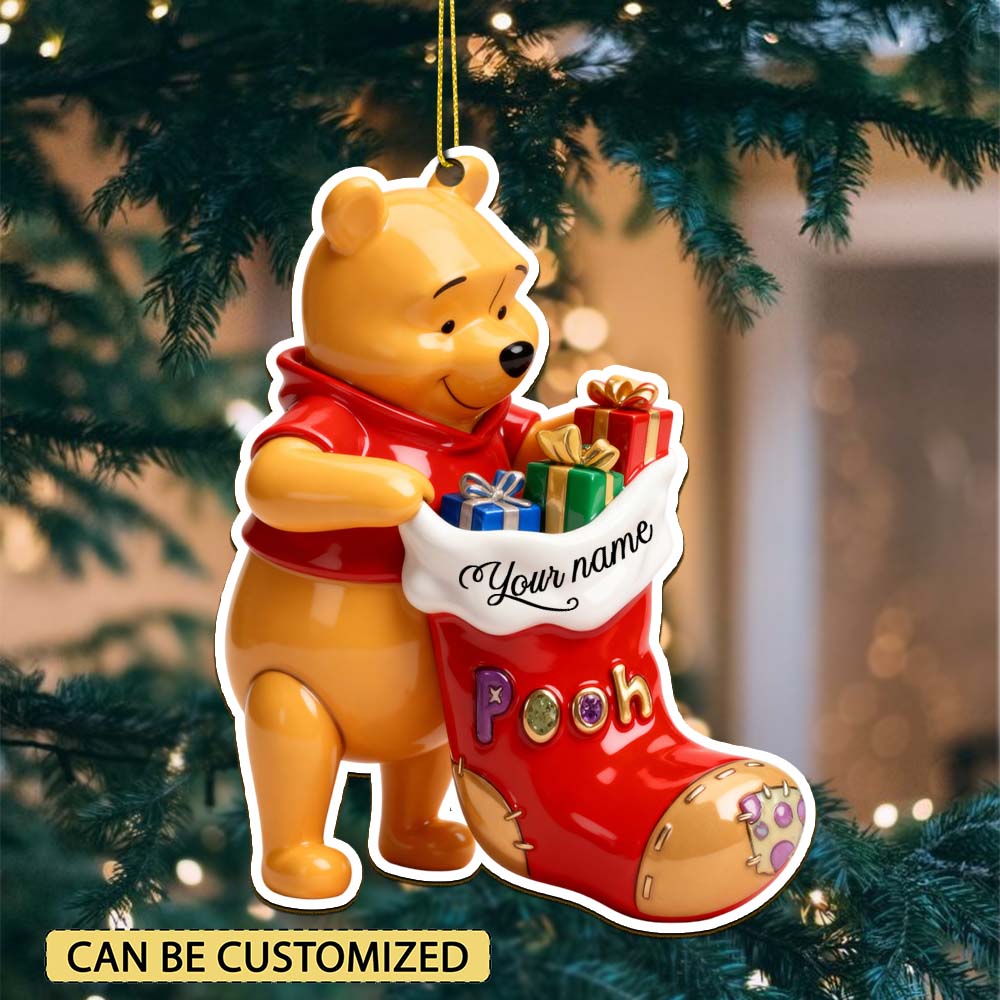 Sportswearmerch Winnie the Pooh x Christmas Acrylic Ornament Gift For Fan