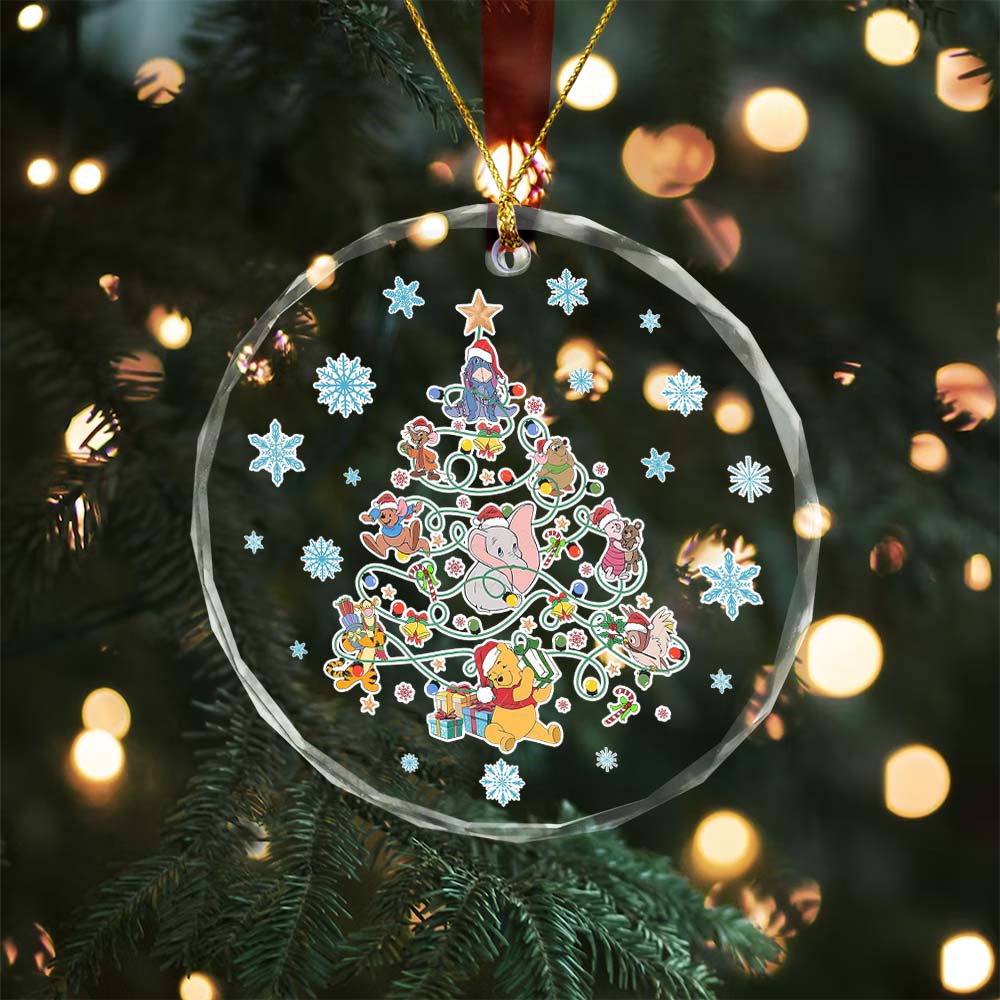 Sportswearmerch Winnie the Pooh x Christmas Glass Ornament Gift For Fan