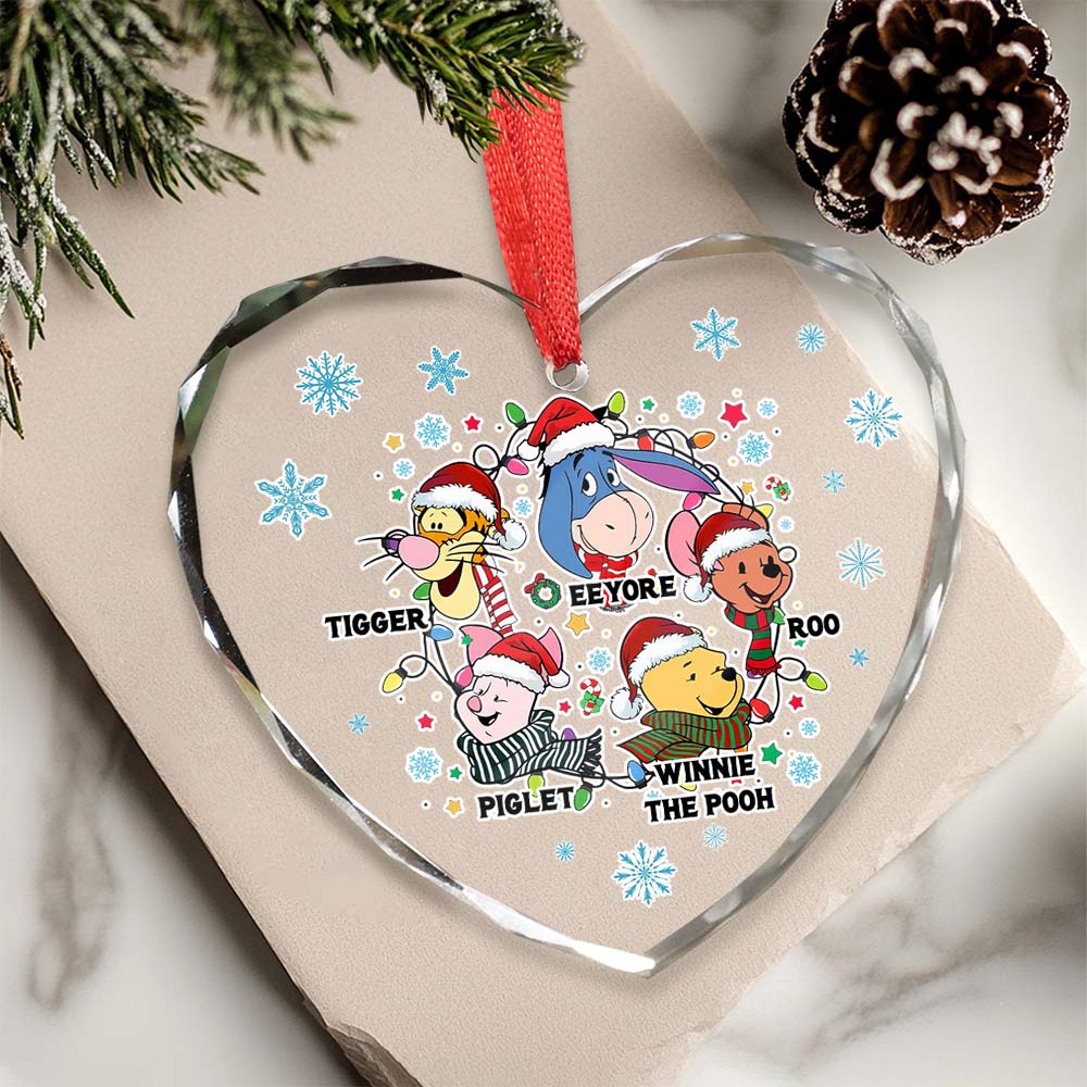 Sportswearmerch Winnie the Pooh x Christmas Glass Ornament Gift For Fan