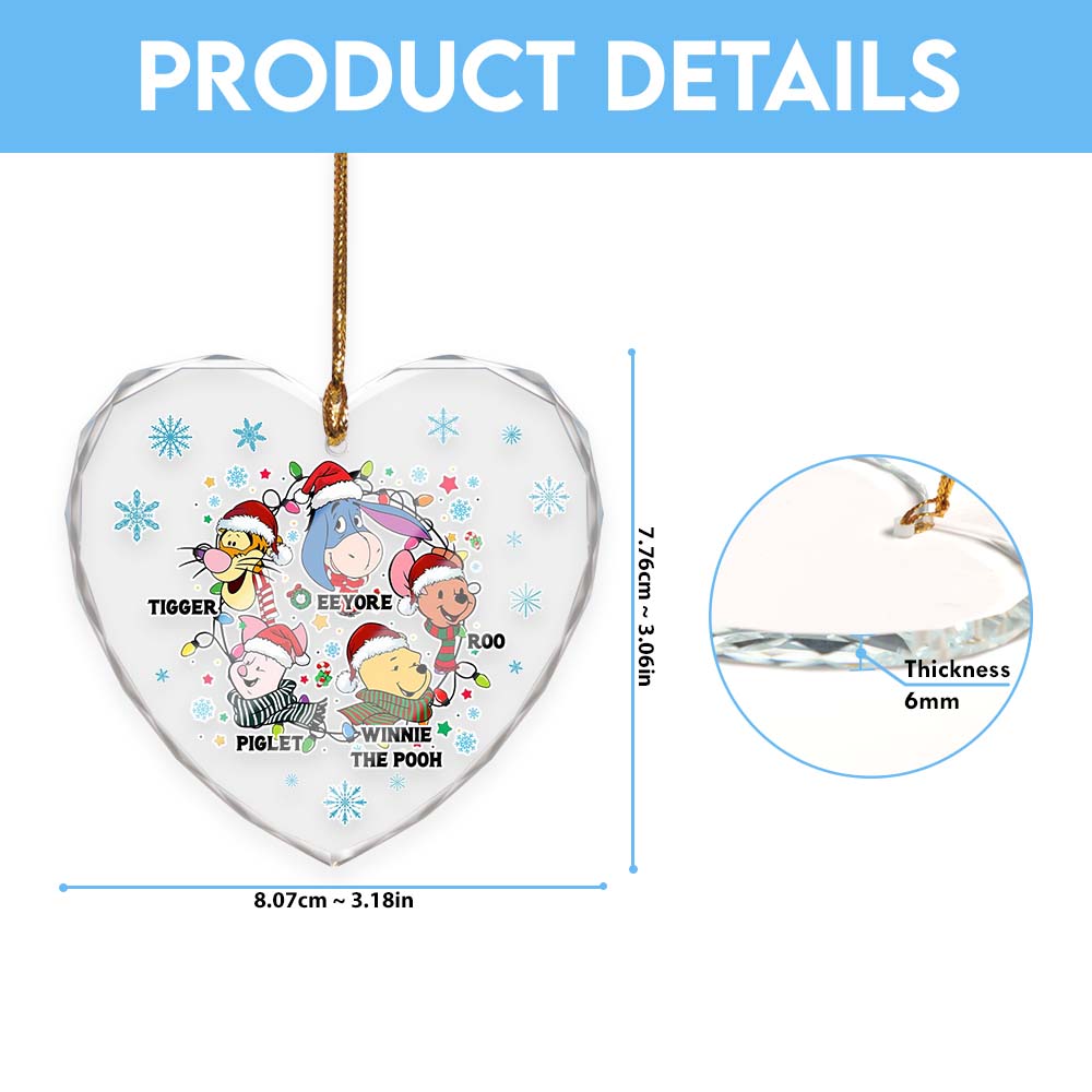 Sportswearmerch Winnie the Pooh x Christmas Glass Ornament Gift For Fan