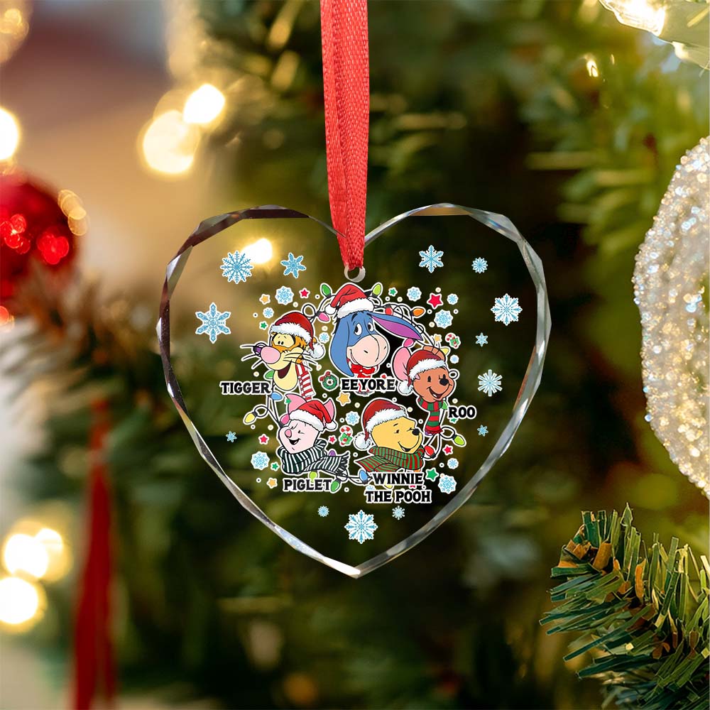 Sportswearmerch Winnie the Pooh x Christmas Glass Ornament Gift For Fan