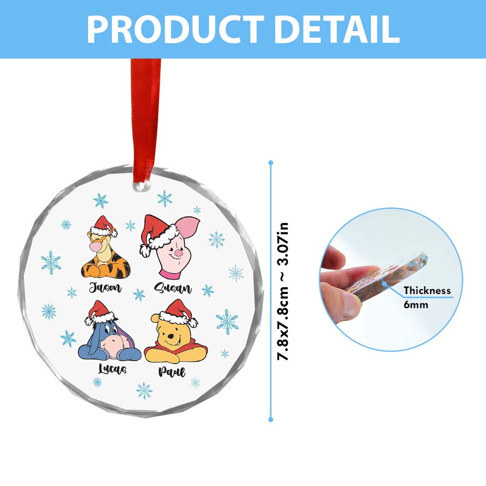 Sportswearmerch Winnie the Pooh x Christmas Glass Ornament Gift For Fan