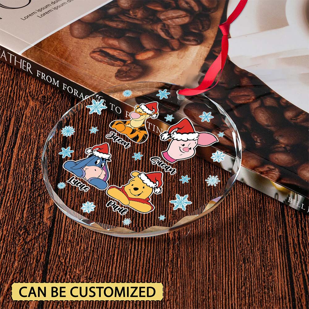 Sportswearmerch Winnie the Pooh x Christmas Glass Ornament Gift For Fan