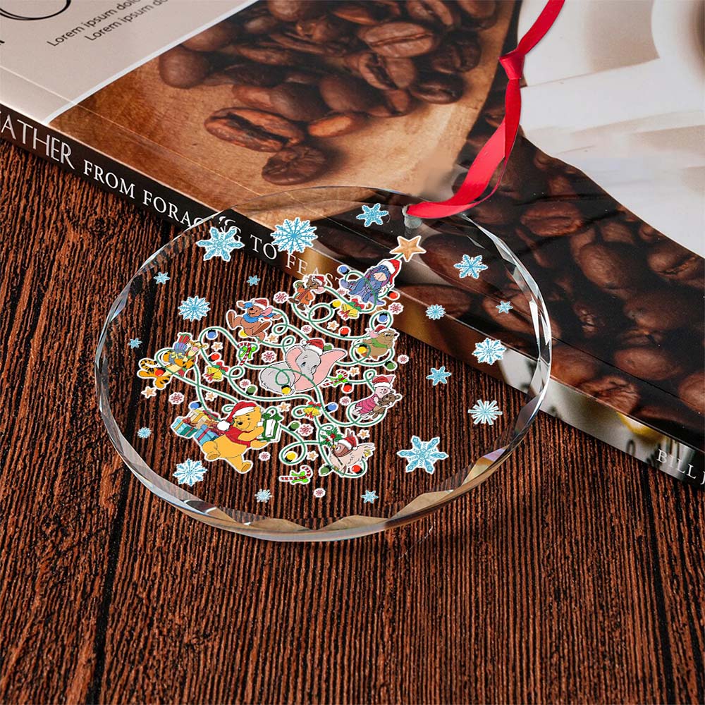 Sportswearmerch Winnie the Pooh x Christmas Glass Ornament Gift For Fan