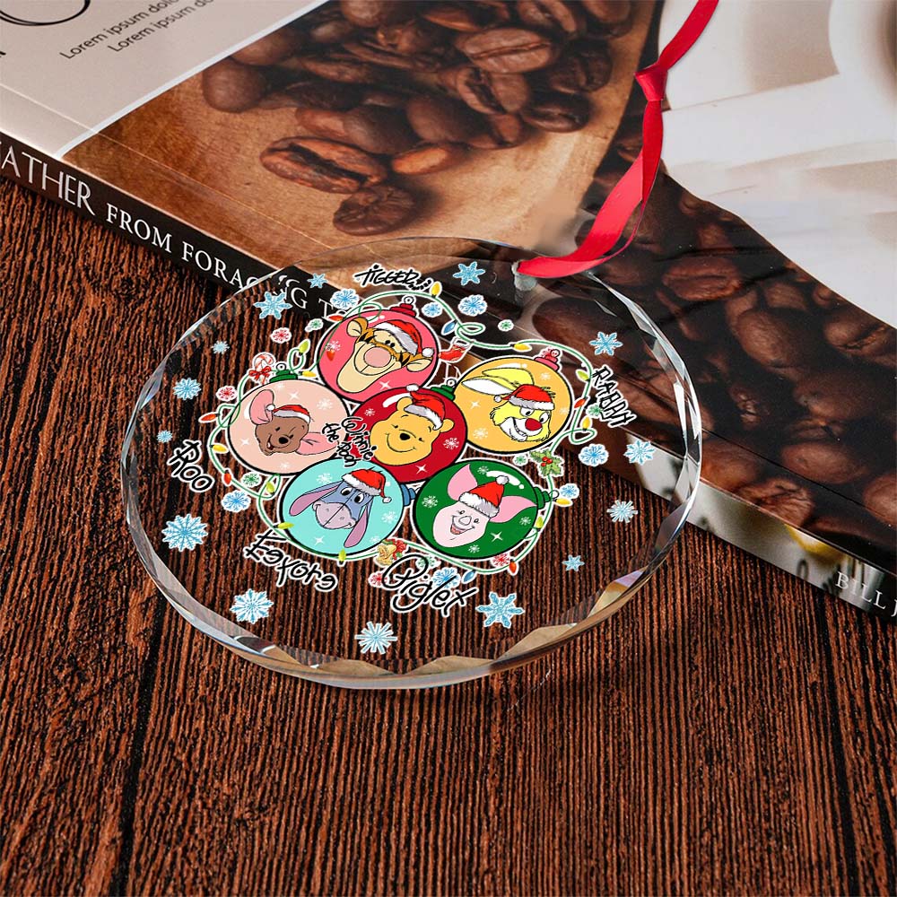 Sportswearmerch Winnie the Pooh x Christmas Glass Ornament Gift For Fan