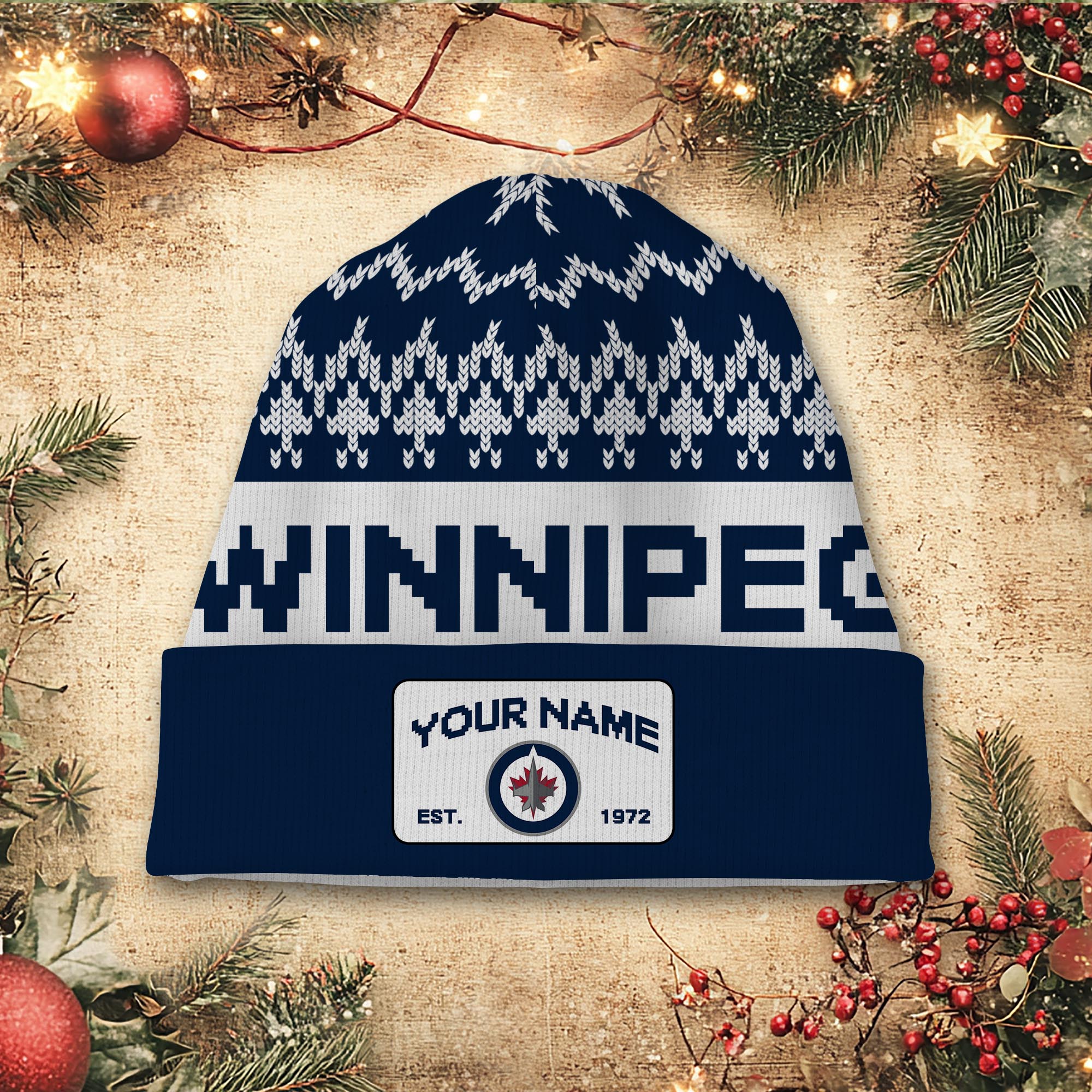 Sportswearmerch Winnipeg Jets NHL Christmas Beanie Hat For Fan