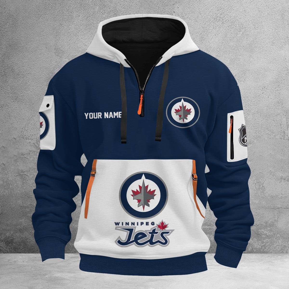Sportswearmerch Winnipeg Jets NHL Half Zip Hoodie Personalized For Fan