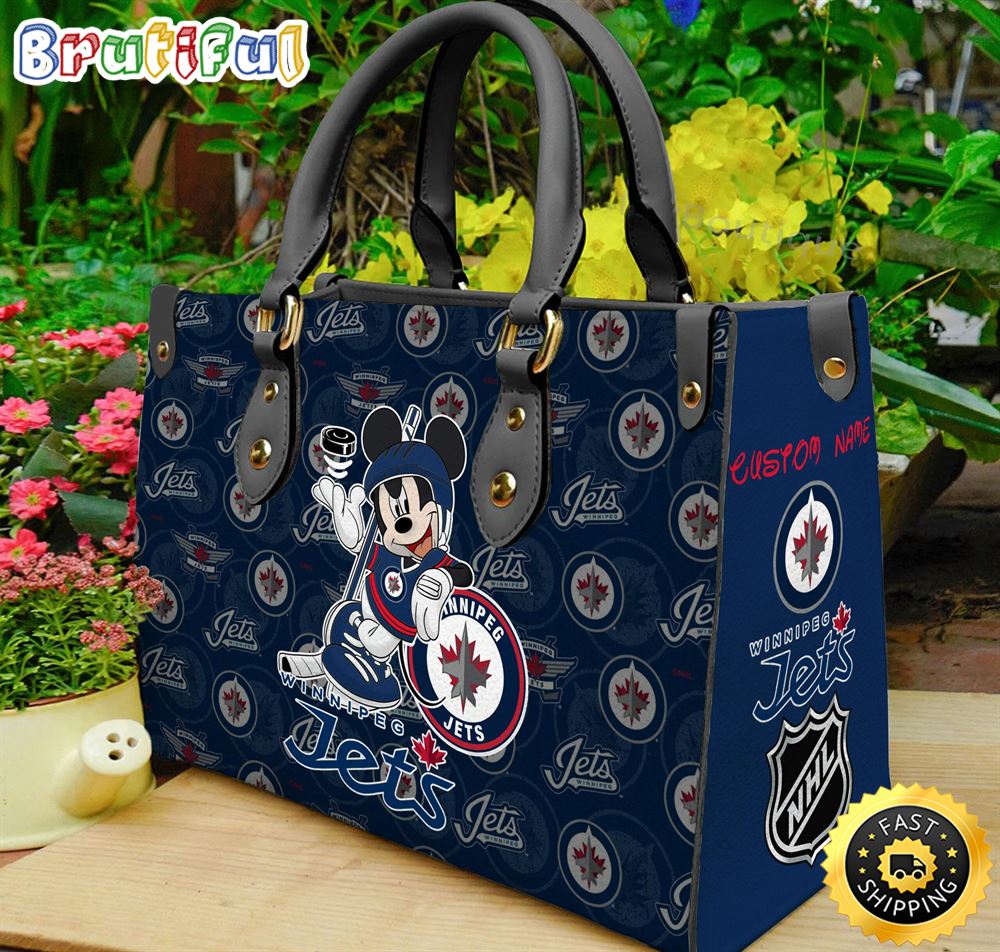 Sportswearmerch Winnipeg Jets NHL x Mickey Leather Handbag For Fan