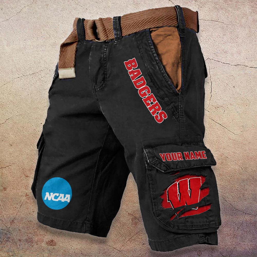 Sportswearmerch Wisconsin Badgers NCAA Denim Short For Fan