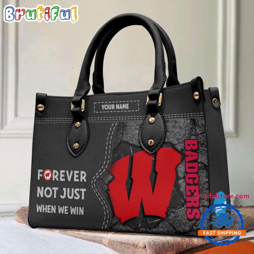 Sportswearmerch Wisconsin Badgers NCAA Leather Hand Bag For Fan
