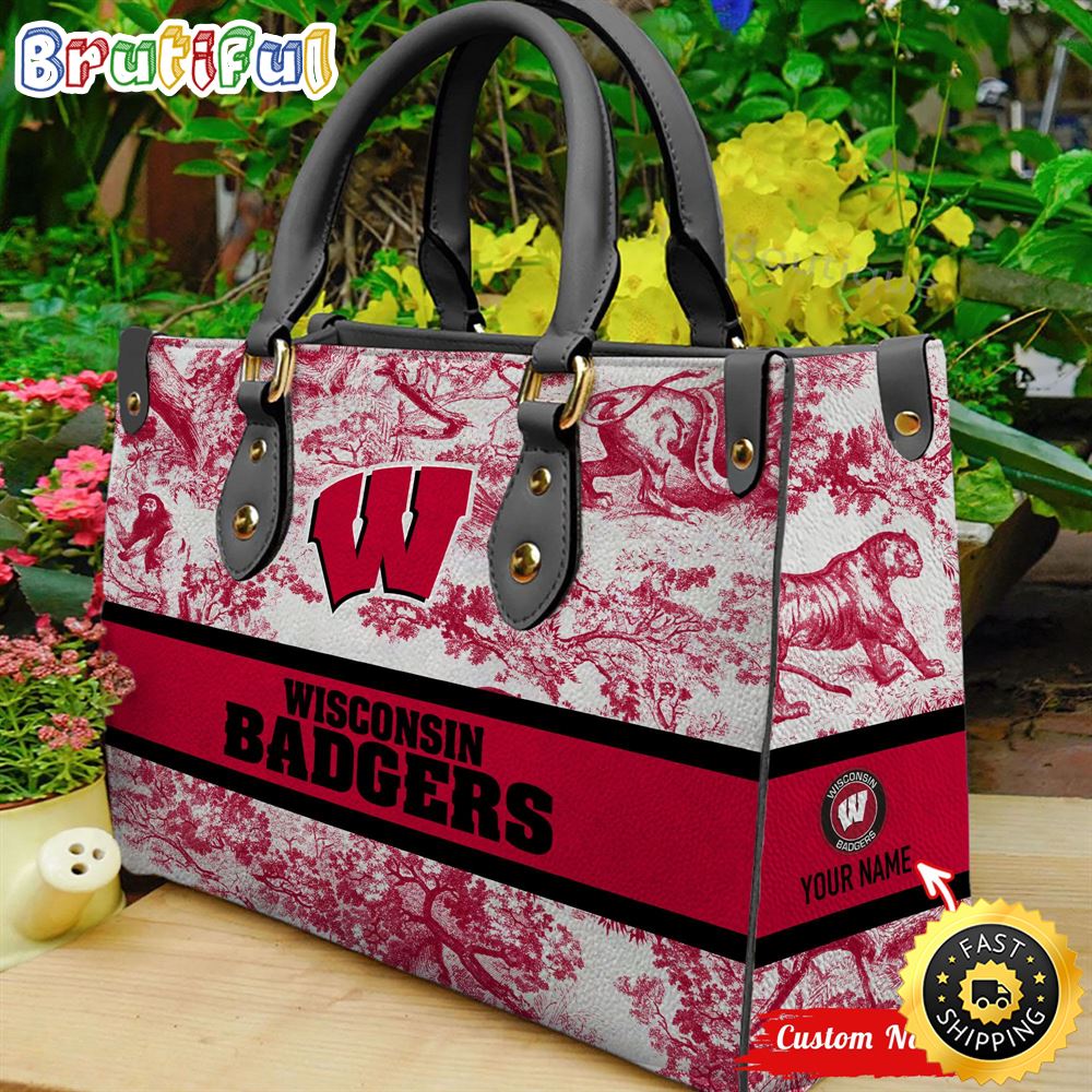 Sportswearmerch Wisconsin Badgers NCAA Leather Handbag For Fan