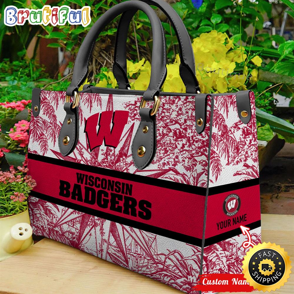 Sportswearmerch Wisconsin Badgers NCAA Leather HandBag For Fan