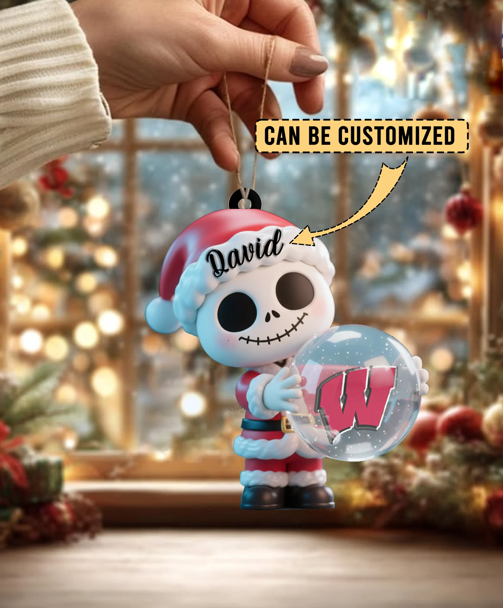 Sportswearmerch Wisconsin Badgers NCAA x The Nightmare Before Christmas Acrylic Ornament Gift For Fans