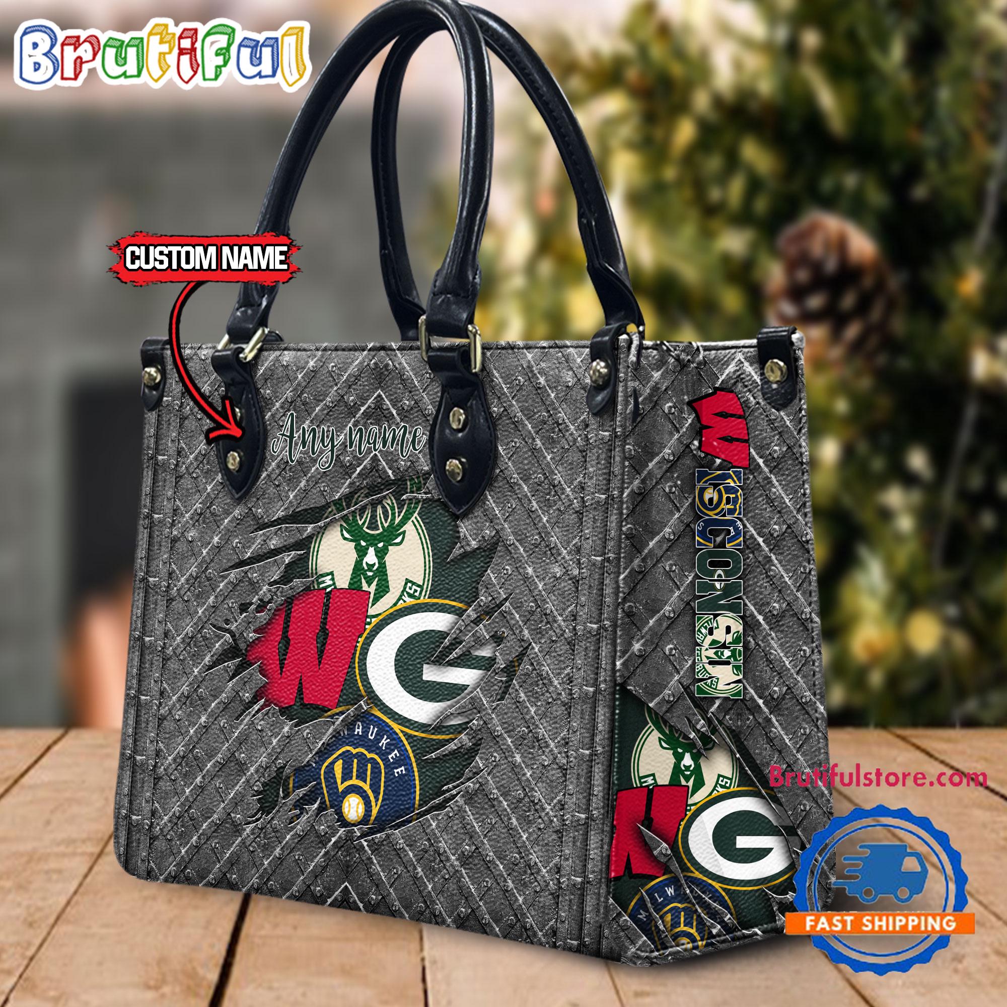 Sportswearmerch Wisconsin Sports Leather Bag For Fan