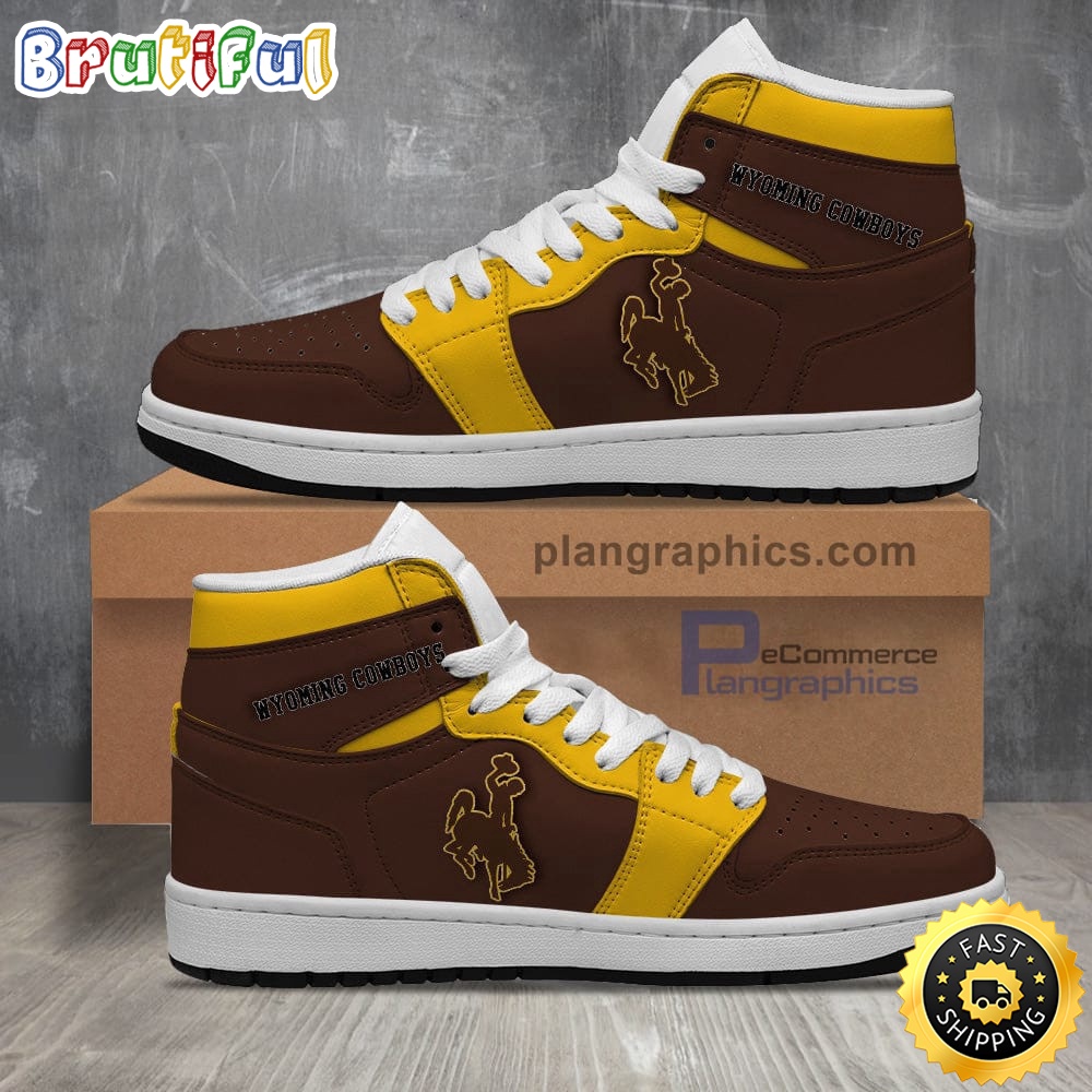 Sportswearmerch Wyoming Cowboys NCAA AJ1 High Sneakers Shoes For Men And Women