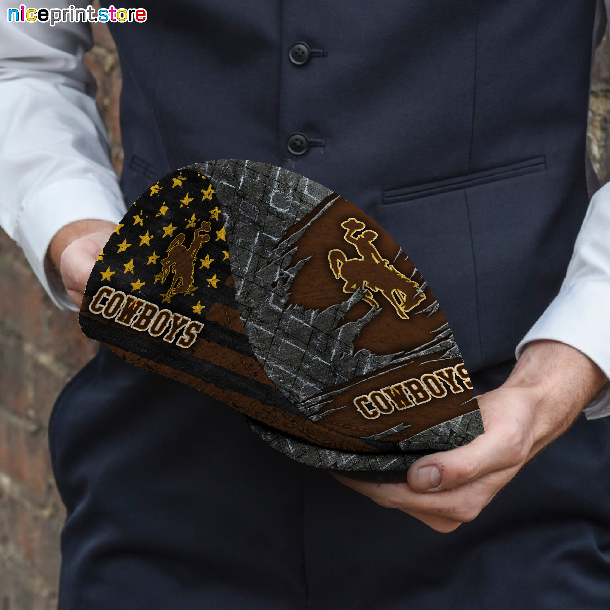 Sportswearmerch Wyoming Cowboys NCAA Flat Cap For Fan