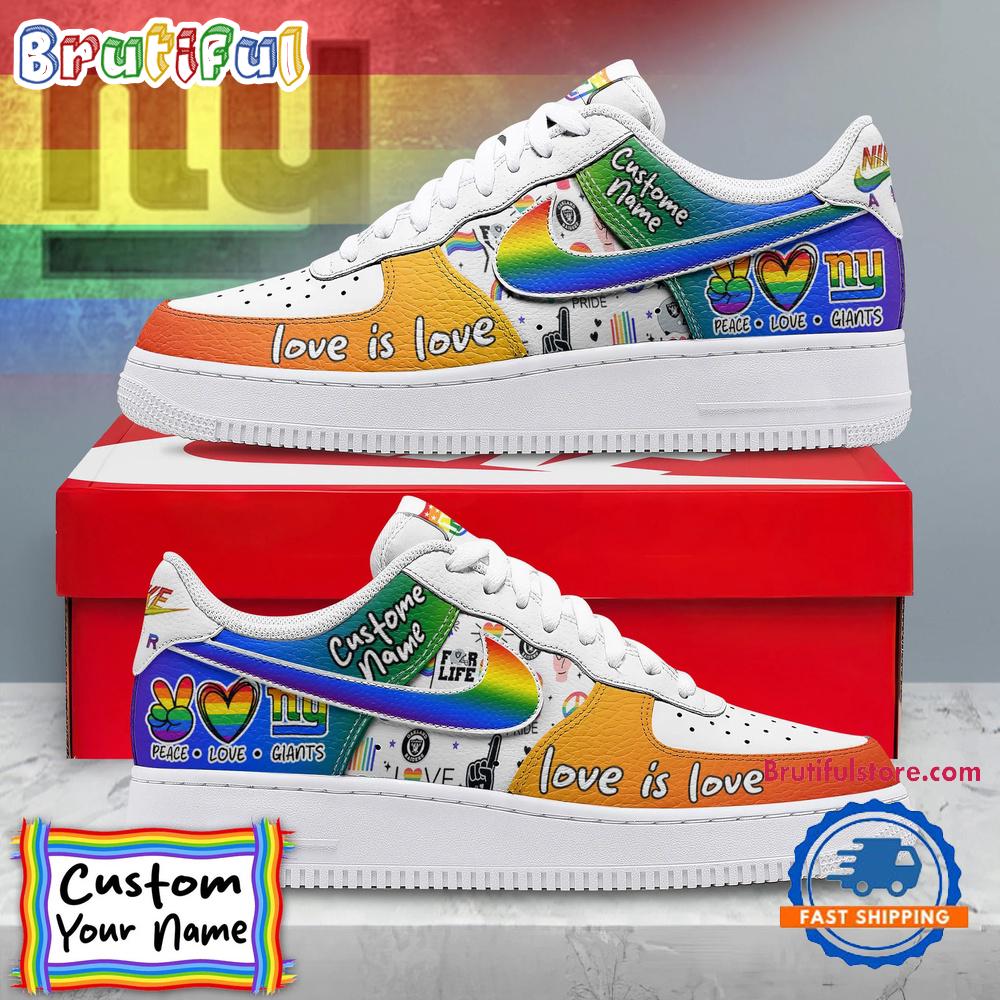 Sportswearmerch York Giants NFL Pride Peace Love Giants Custom Air Low-Top Shoes For Men And Women