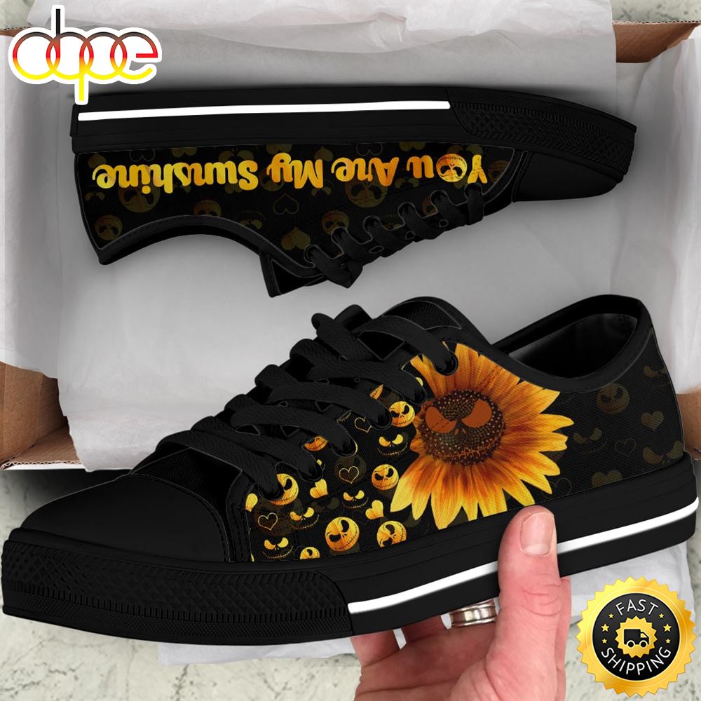 Sportswearmerch You Are My Sunshine Jack Skellington Movie Women Low Top Canvas Sneakers Shoes For Men And Women