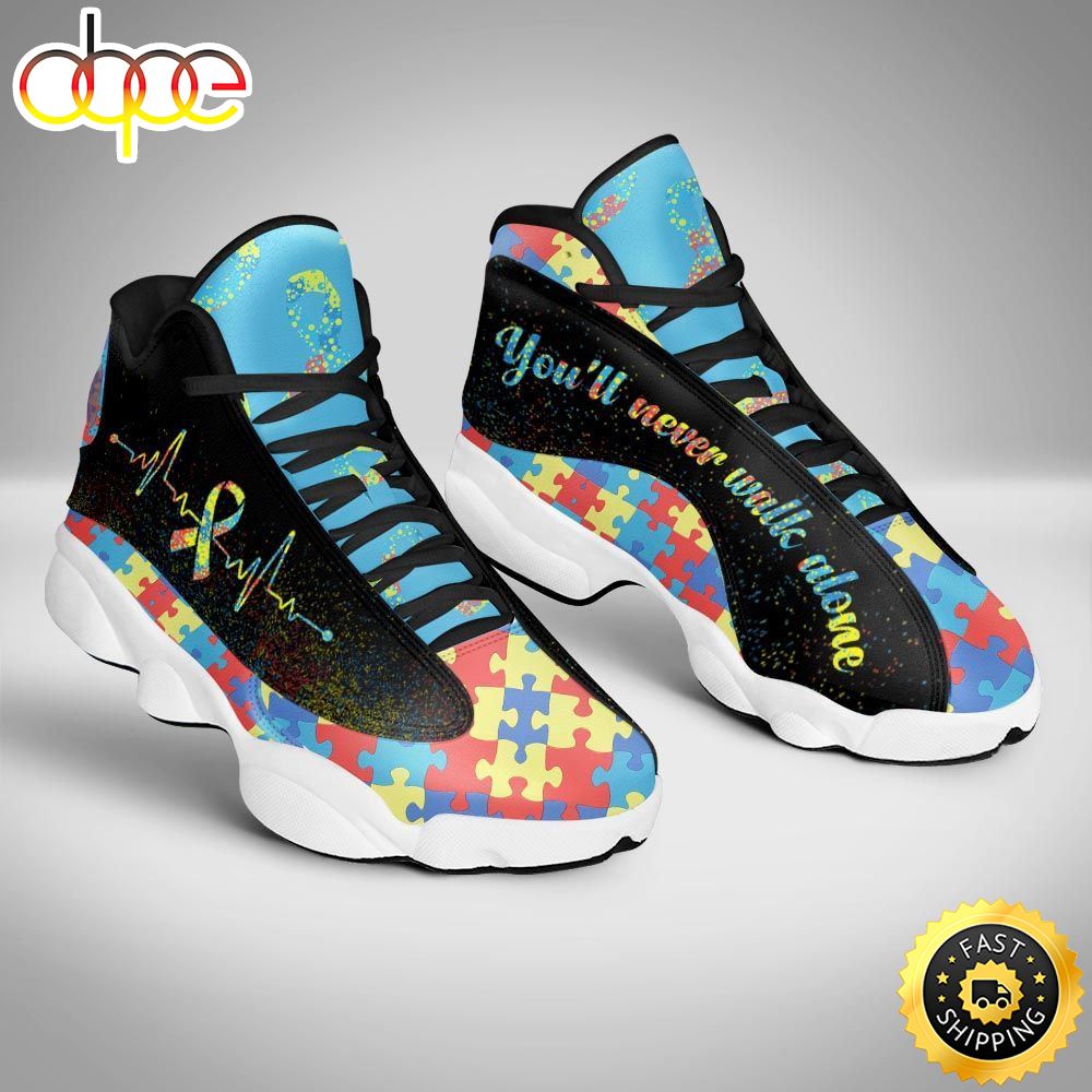 Sportswearmerch You Will Never Walk Alone Autism AJ13 Sneakers Shoes For Men And Women